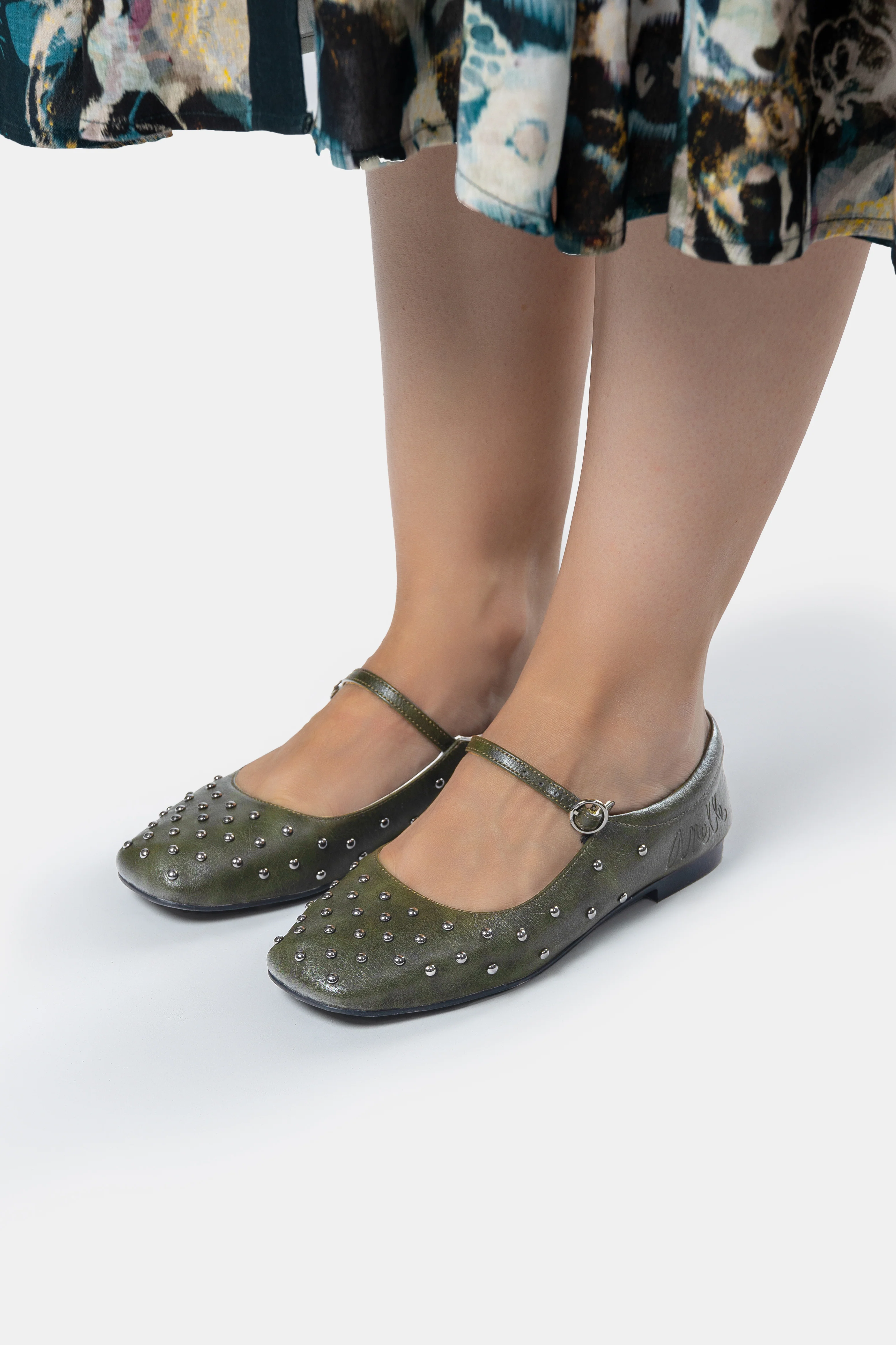Ballerines cloutées kaki - Image 2