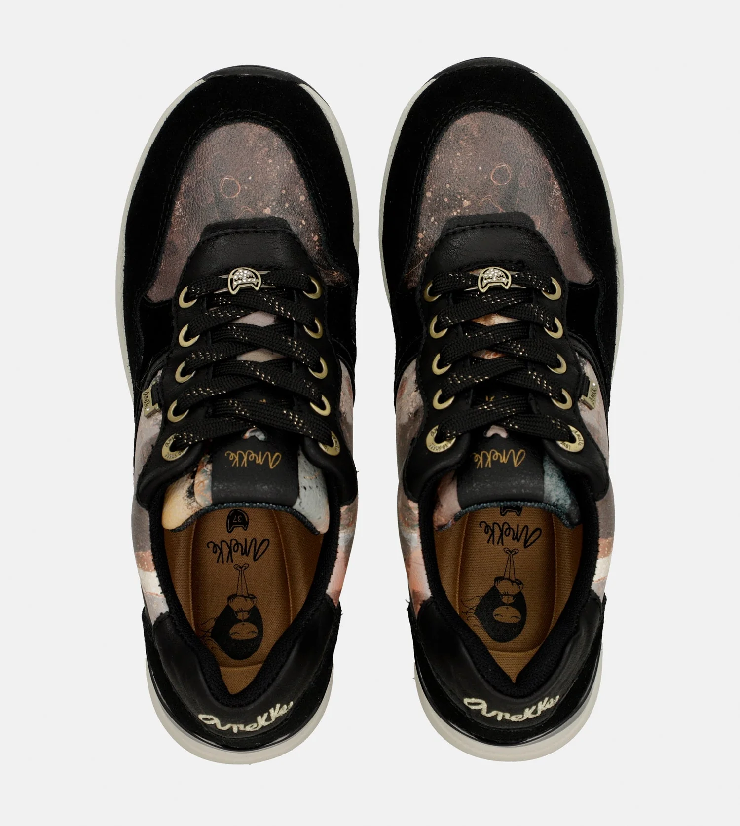 Baskets sport Padded noirs avec semelle compensée - Image 3
