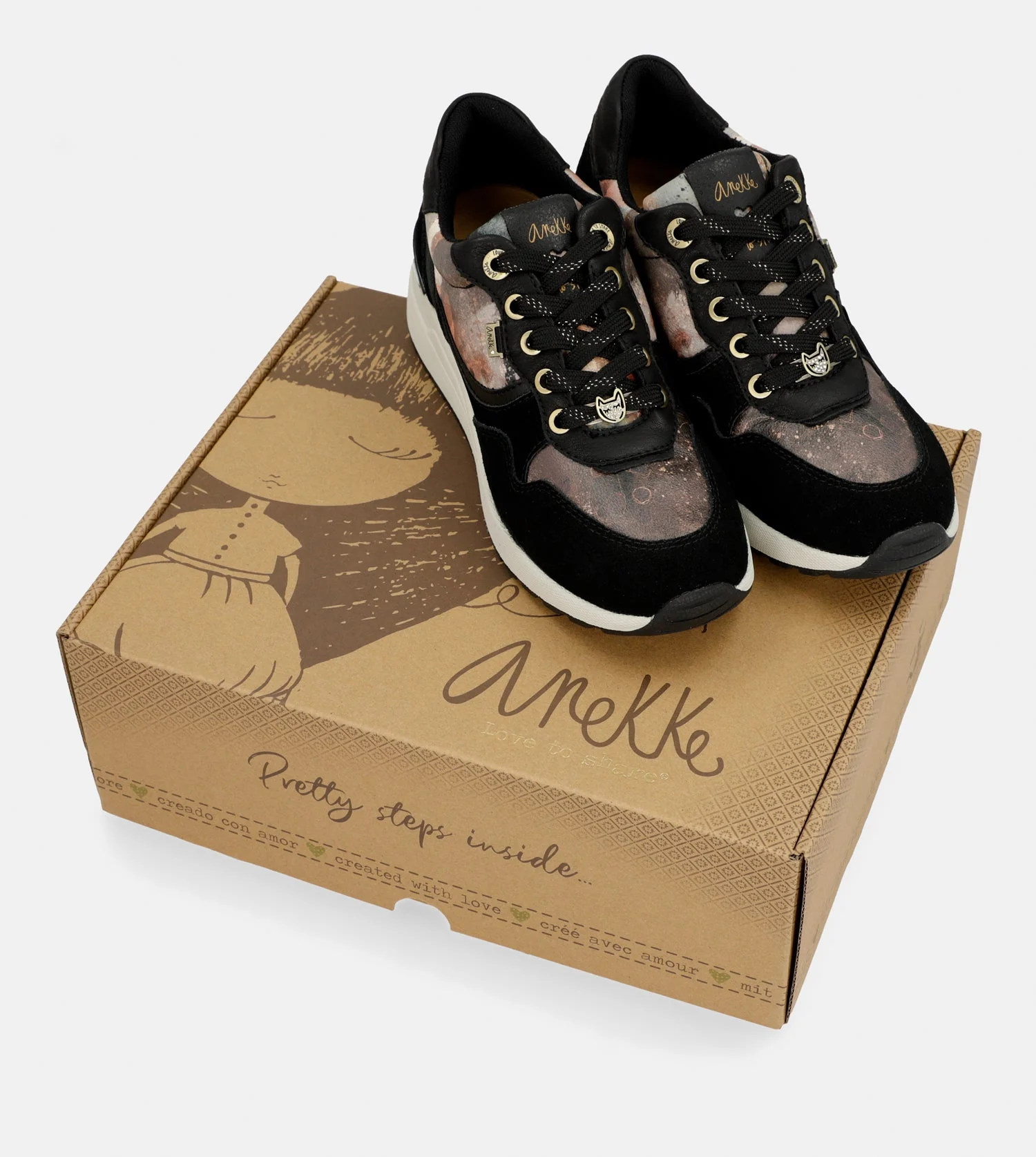 Baskets sport Padded noirs avec semelle compensée - Image 7