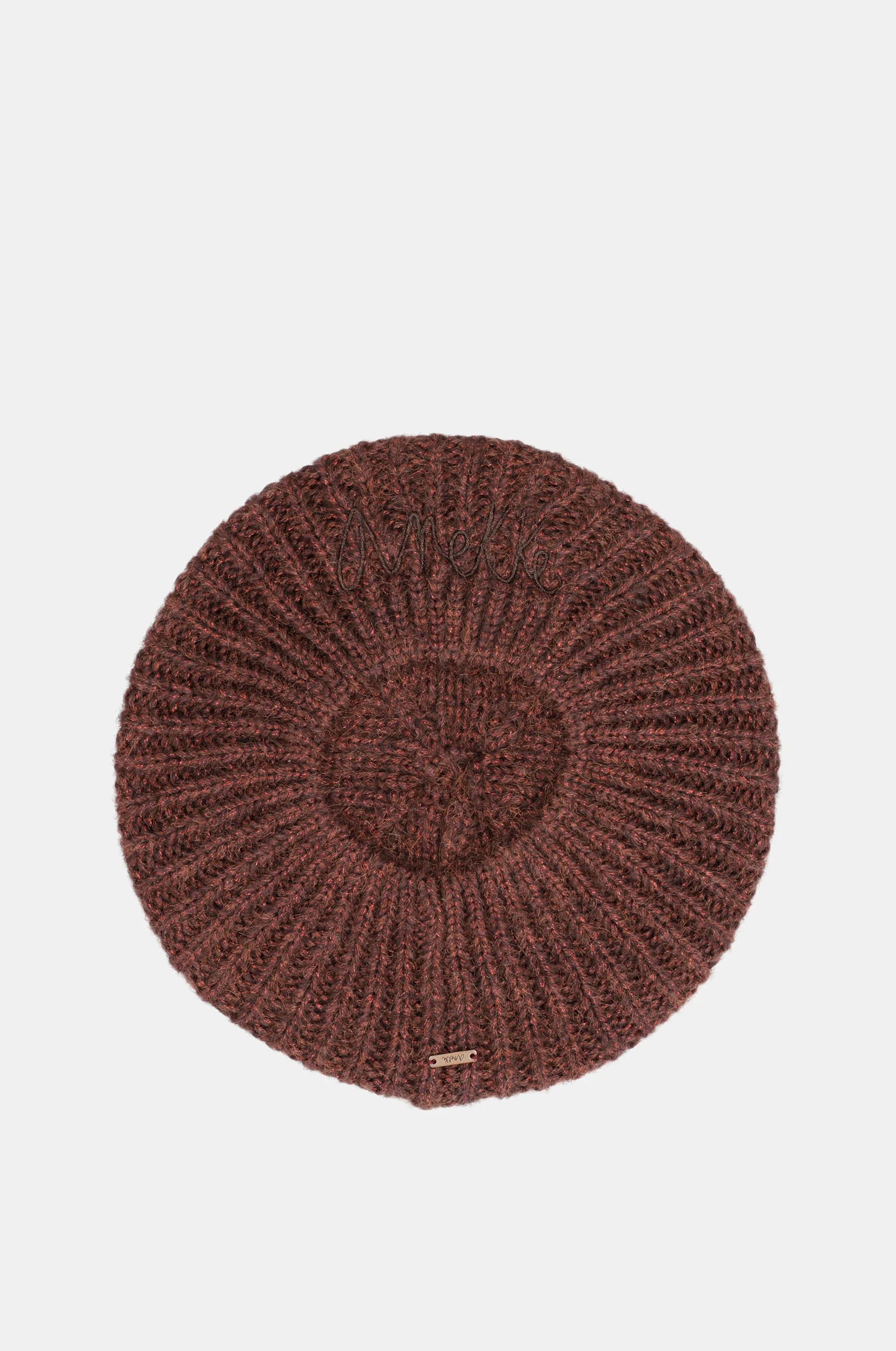 Béret en maille, bordeaux
