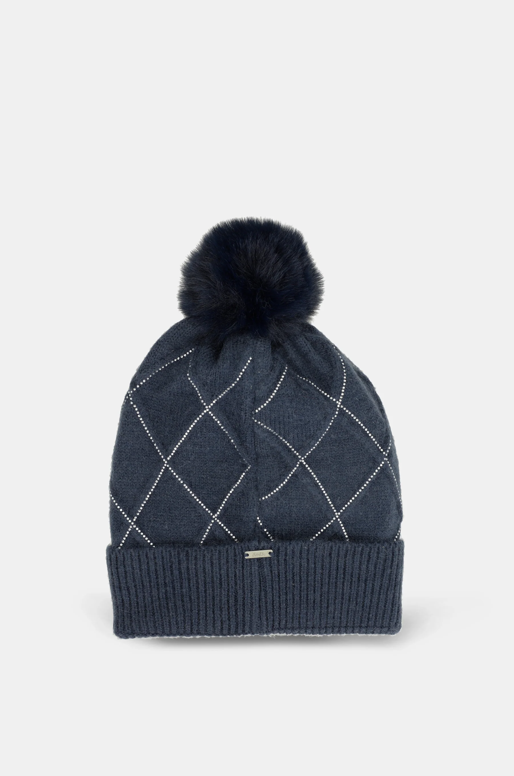 Bonnet en maille bleu marine - Image 3