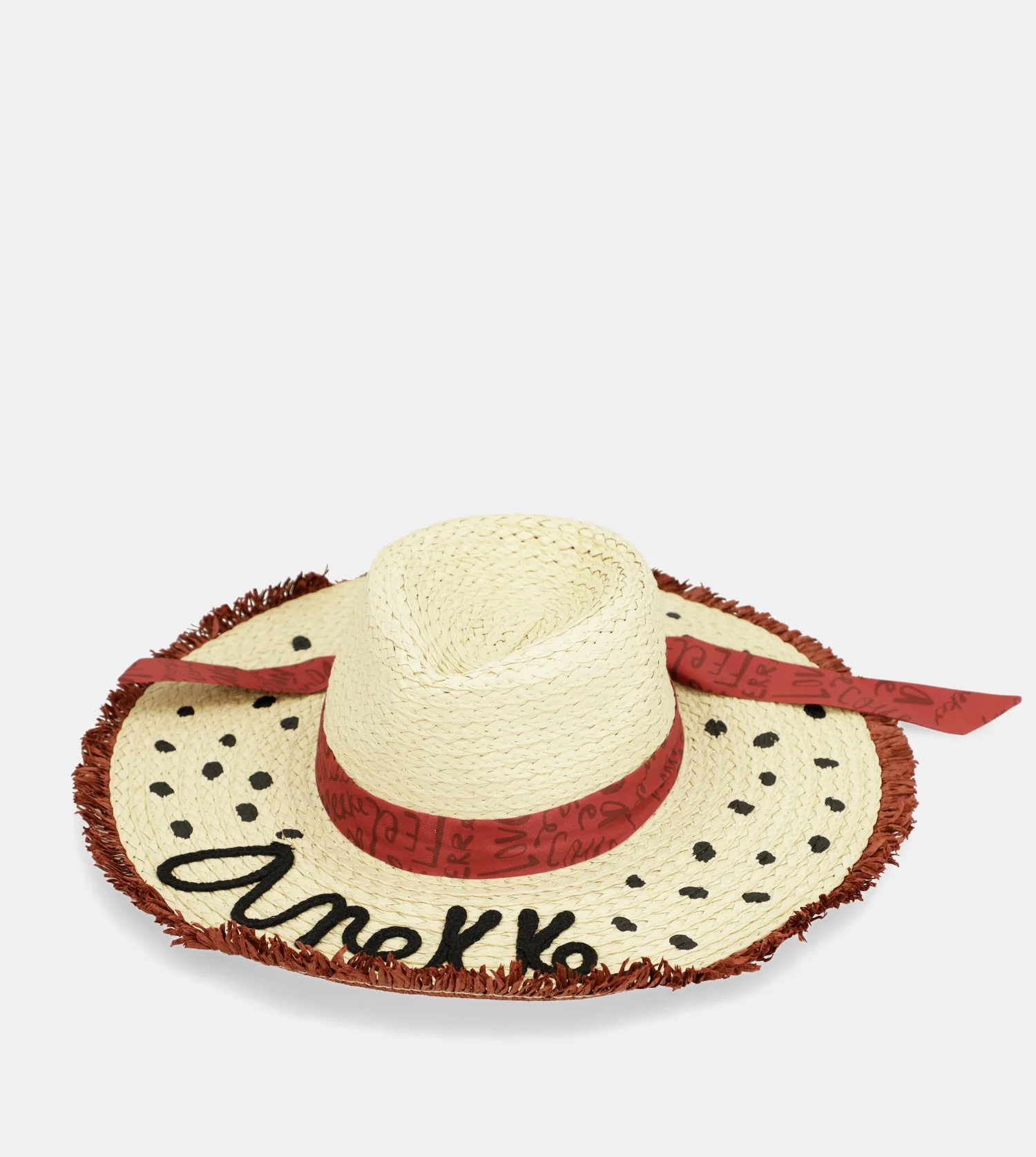 Chapeau en raphia à pois - Image 5