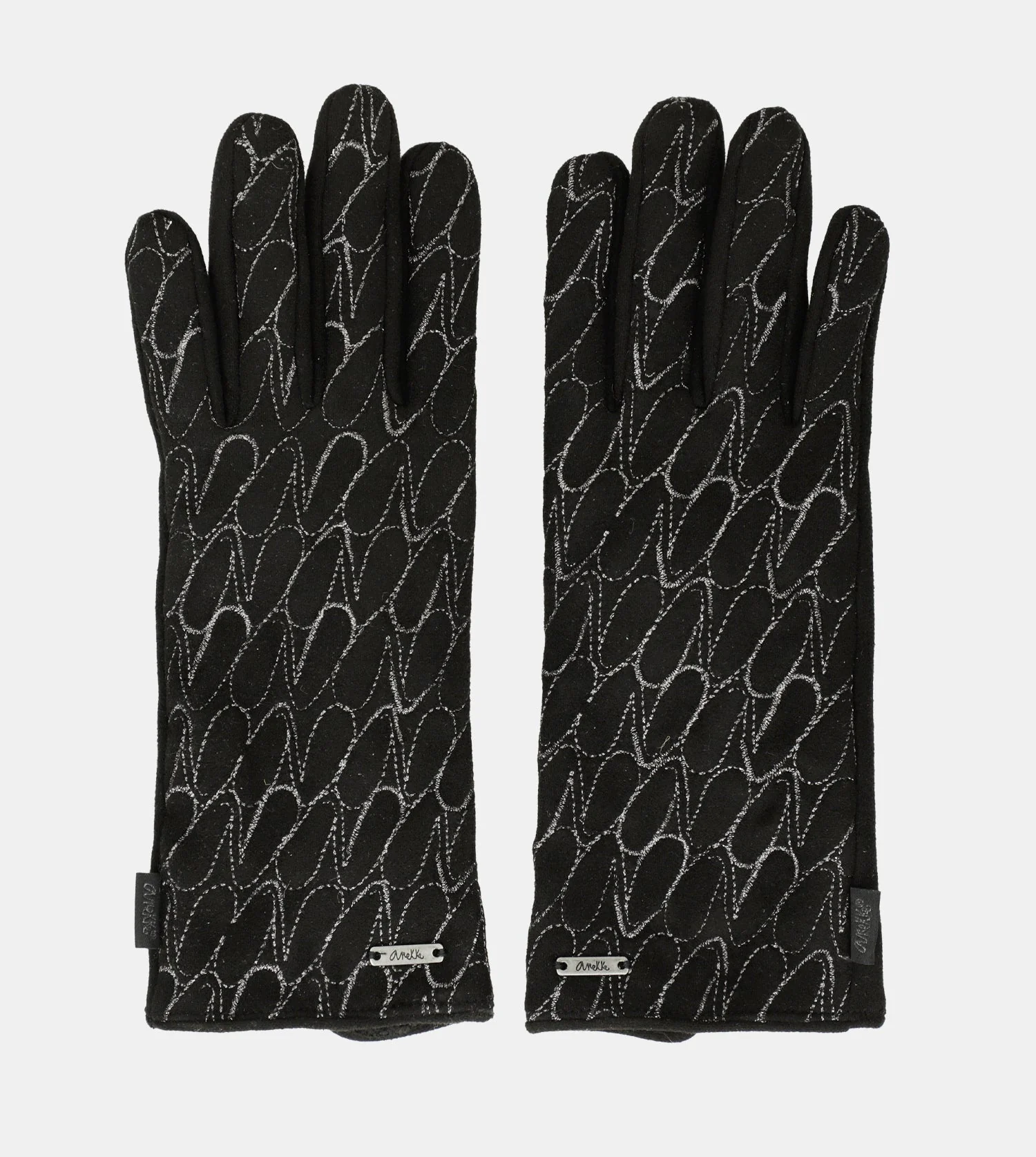 Gants avec logo Anekke, noir - Image 5