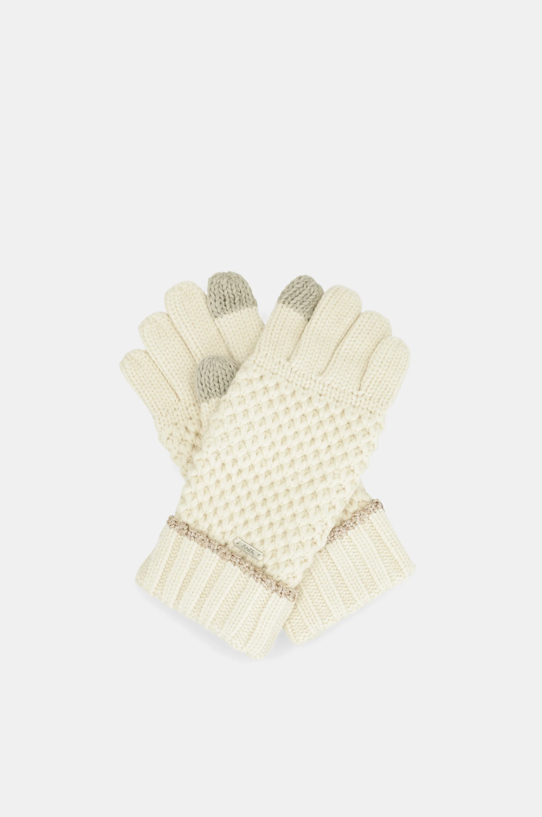 Gants en maille beige - Image 3
