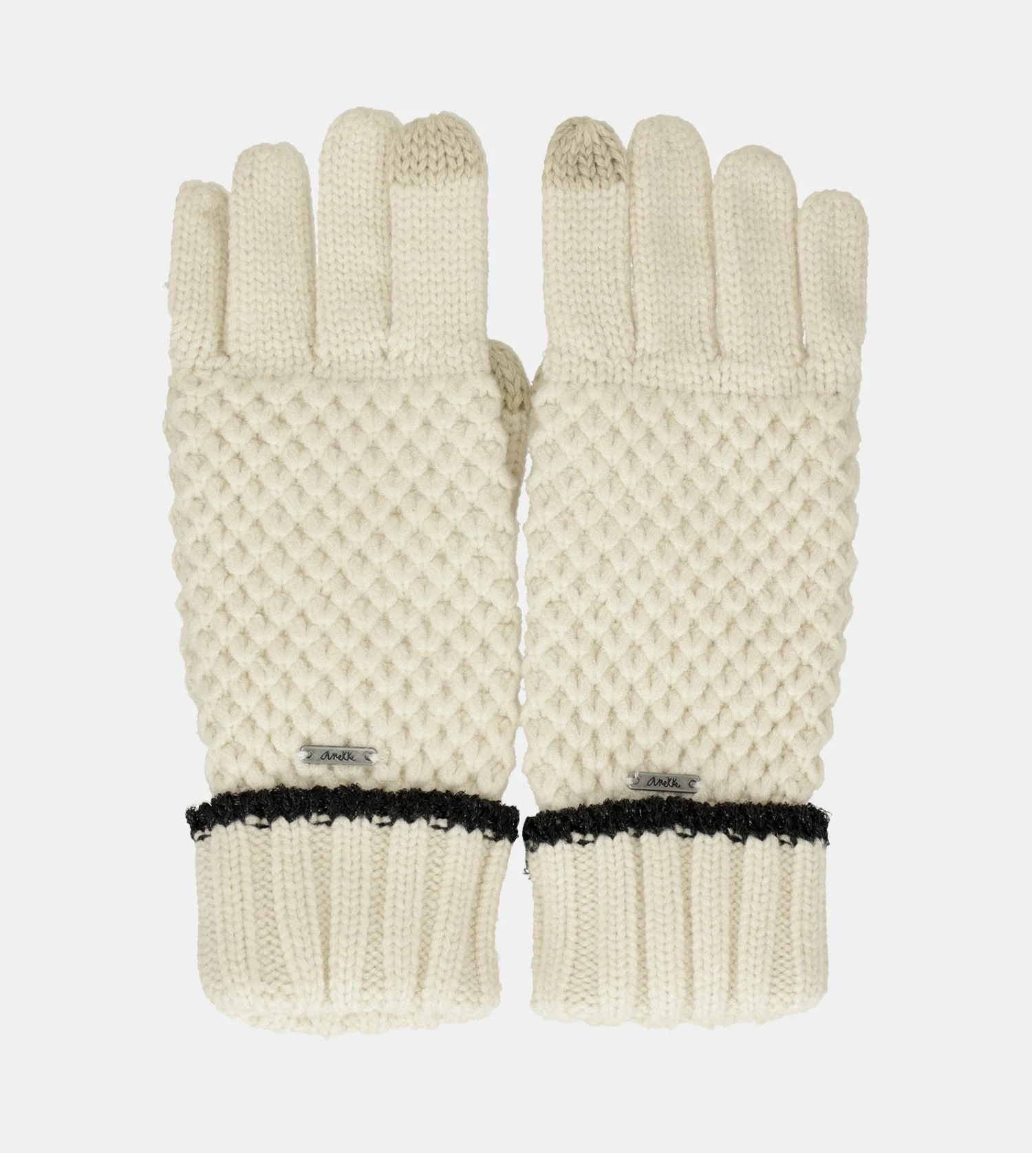 Gants en maille, beige - Image 4