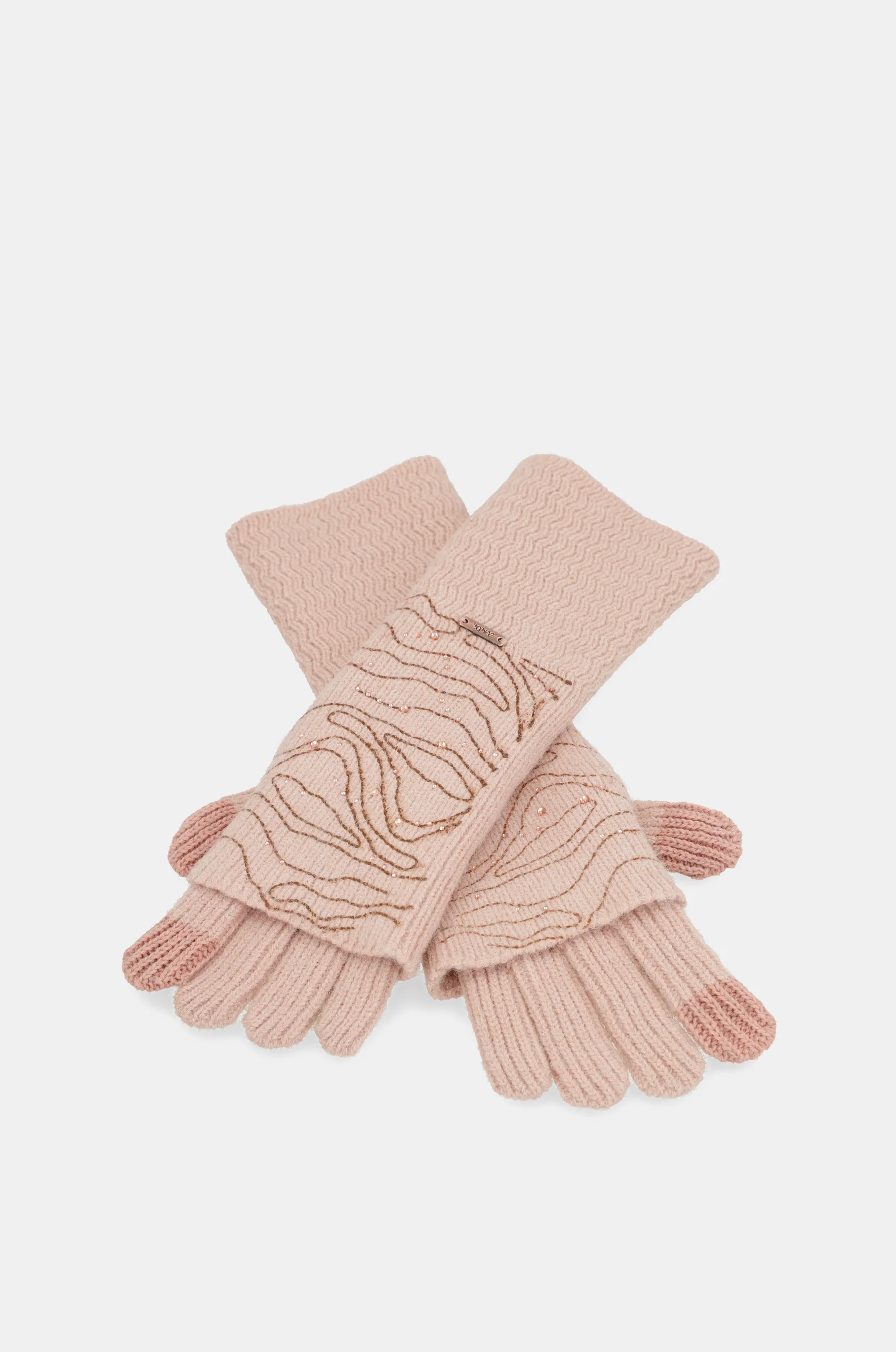 Gants en maille, beige