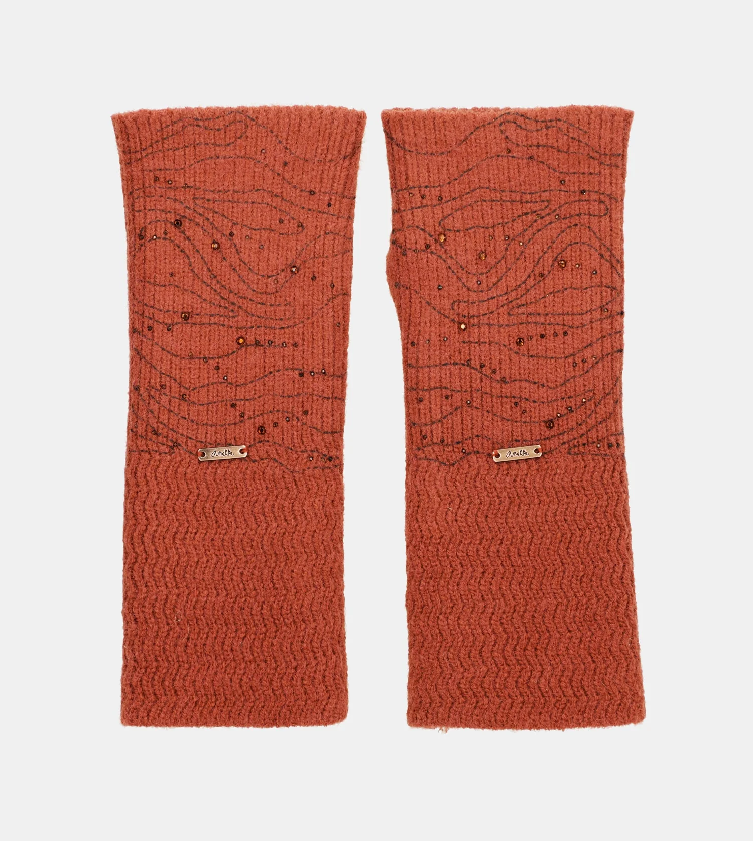 Gants en maille, rouge - Image 5