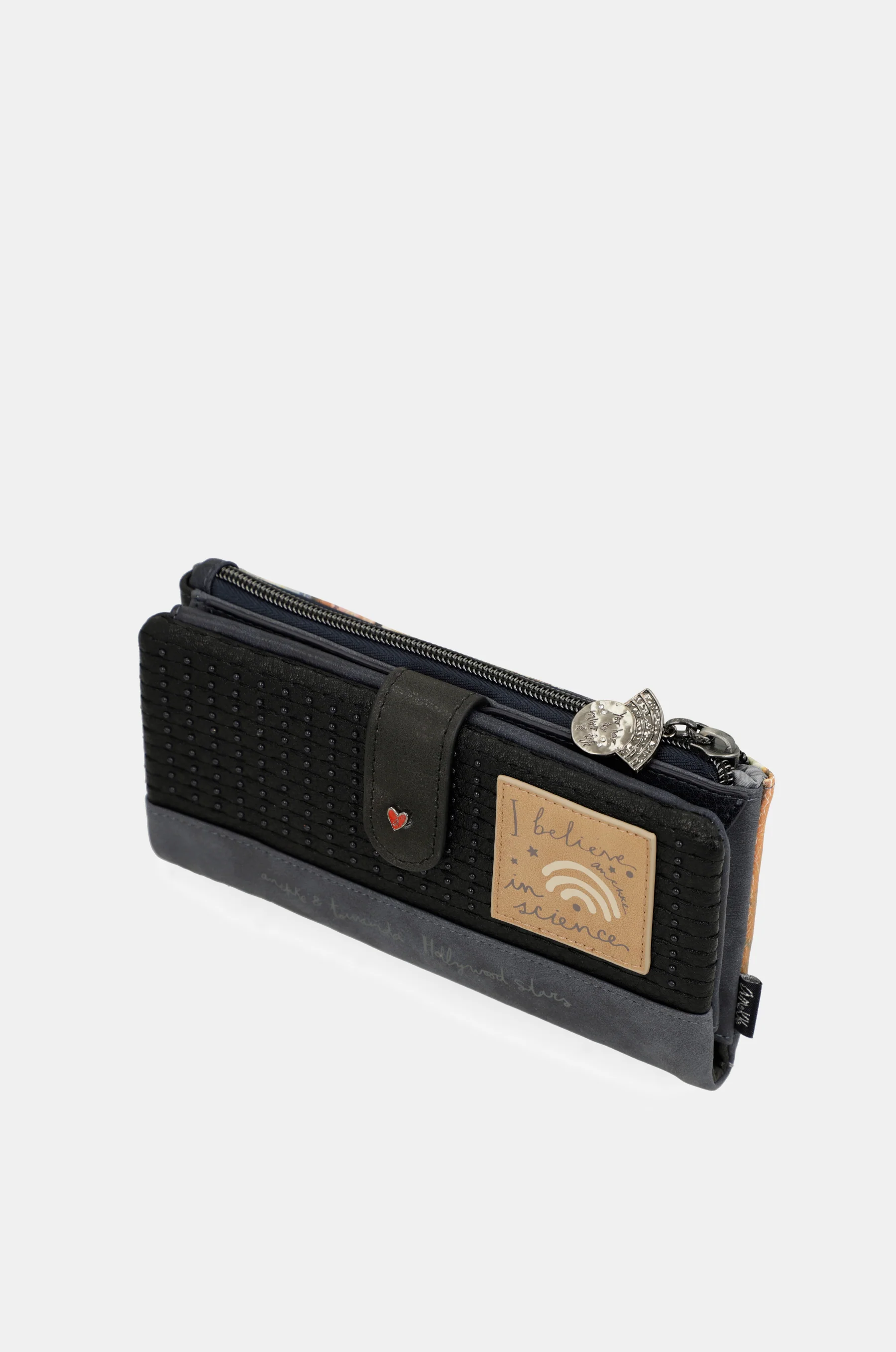 Portefeuille RFID souple grand format bleu marine Studio - Image 7
