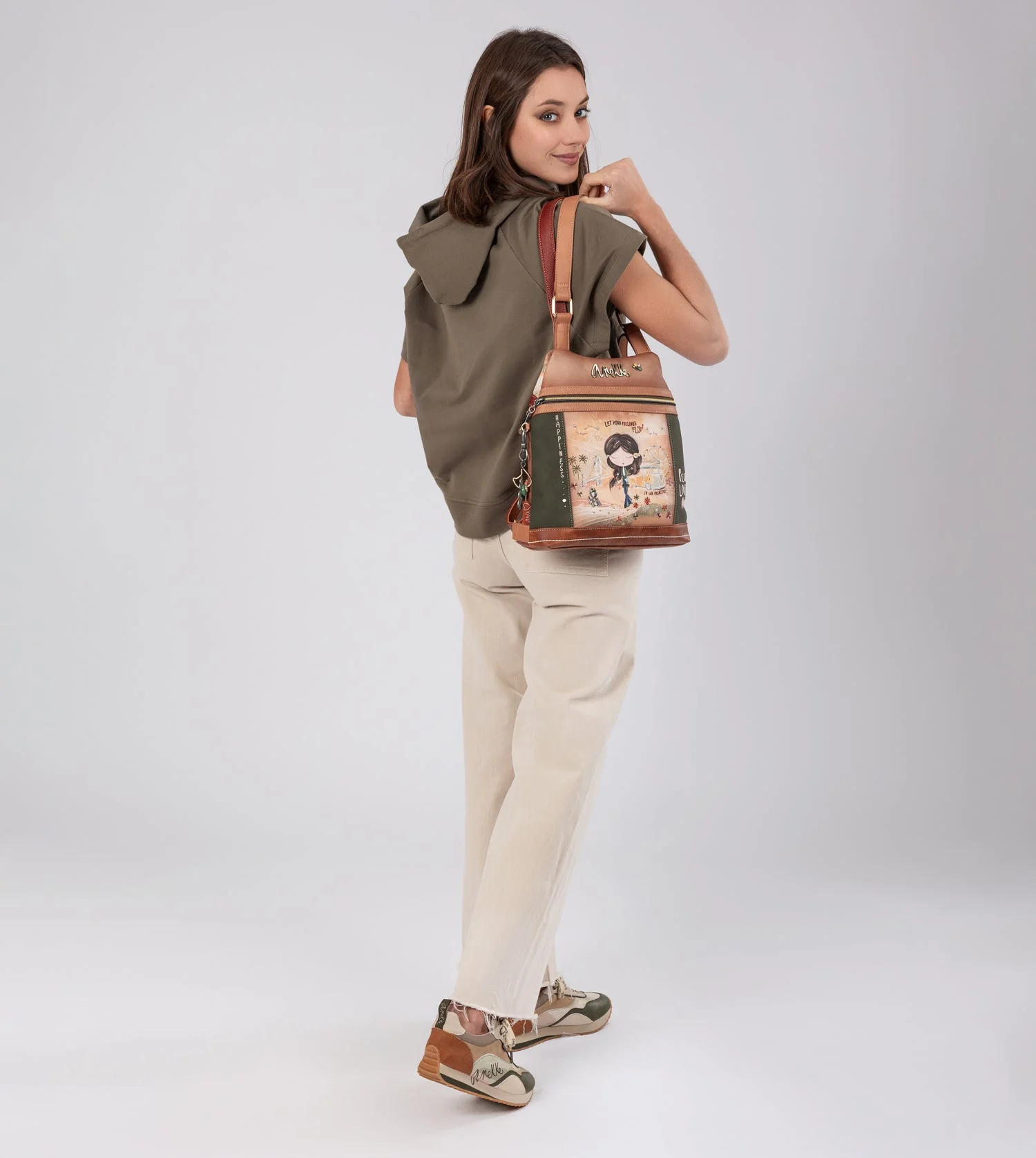 Sac à dos antivol camel Anekke Peace & Love - Image 6