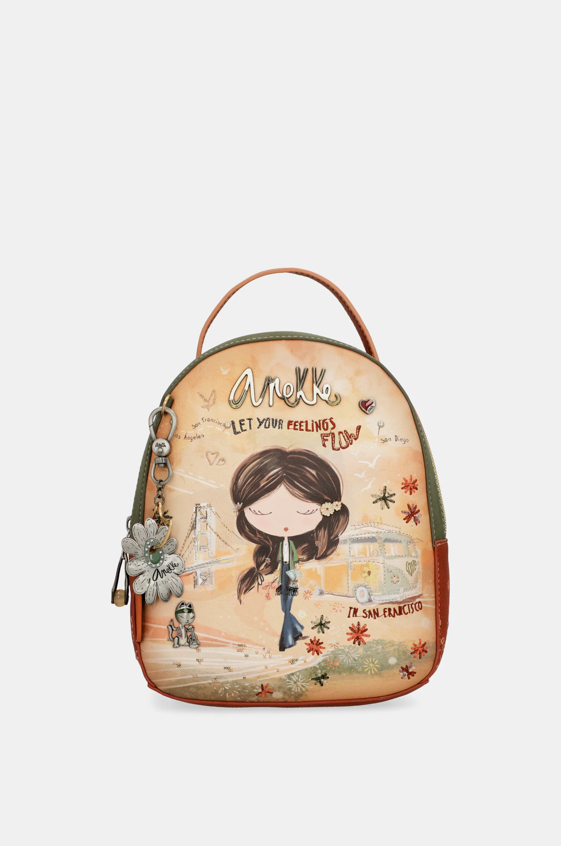Sac Ă dos petit format camel Peace & Love