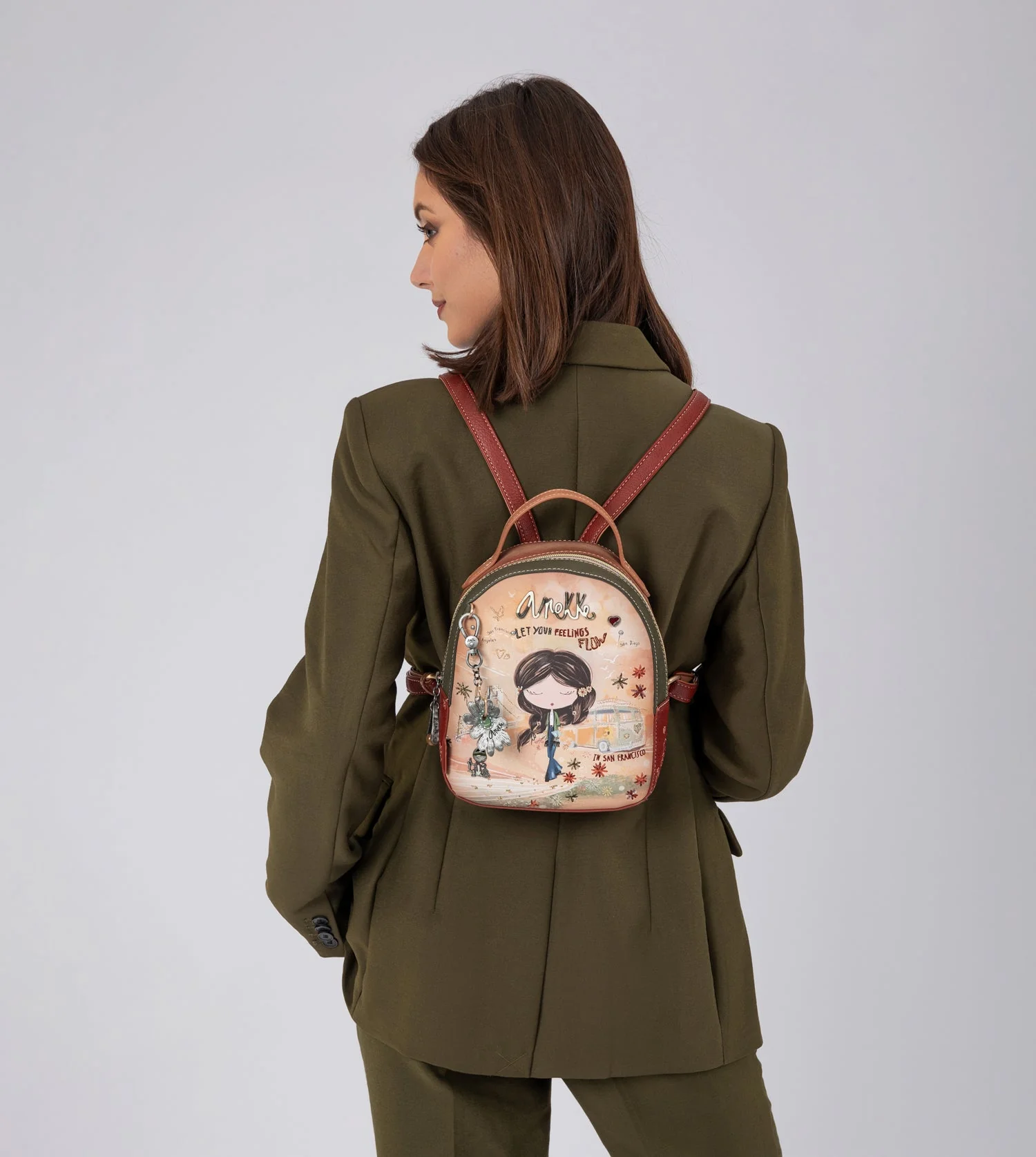 Sac Ă dos petit format camel Peace & Love - Image 2