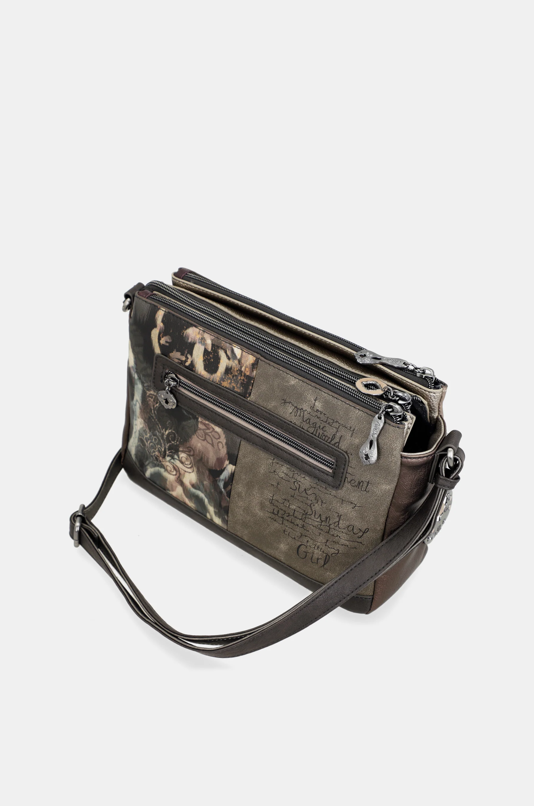 Sac bandoulière à motifs 3 compartiments Real - Image 8