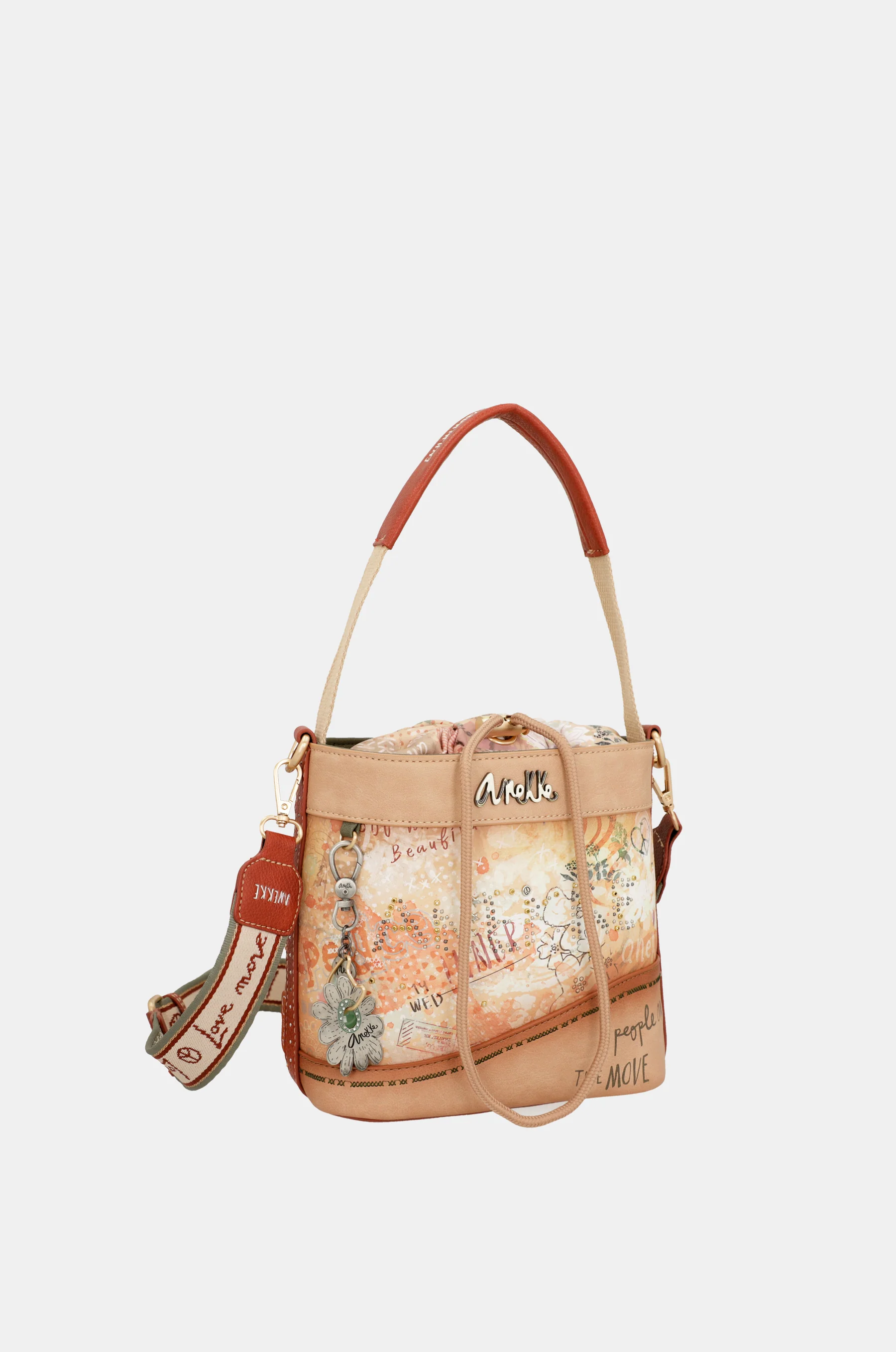 Sac bandoulière avec fermeture à corde Flowers - Image 8