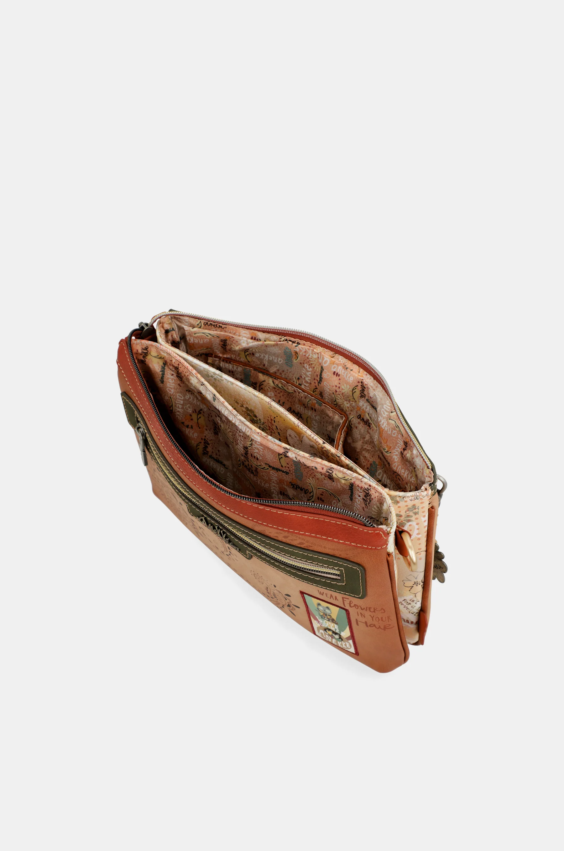 Sac bandoulière imprimé camel Peace & Love - Image 10
