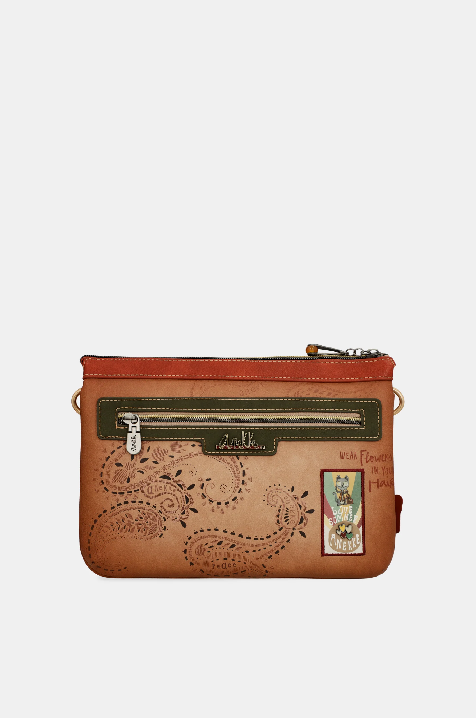 Sac bandoulière imprimé camel Peace & Love - Image 3