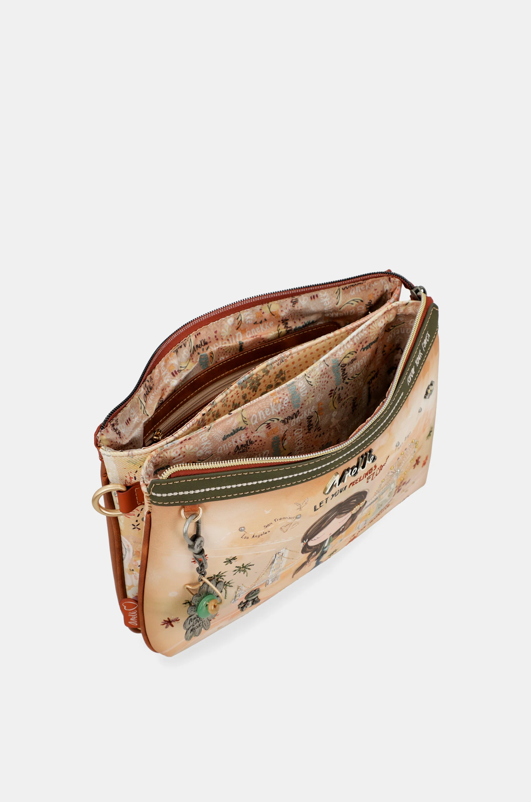 Sac bandoulière imprimé camel Peace & Love - Image 5
