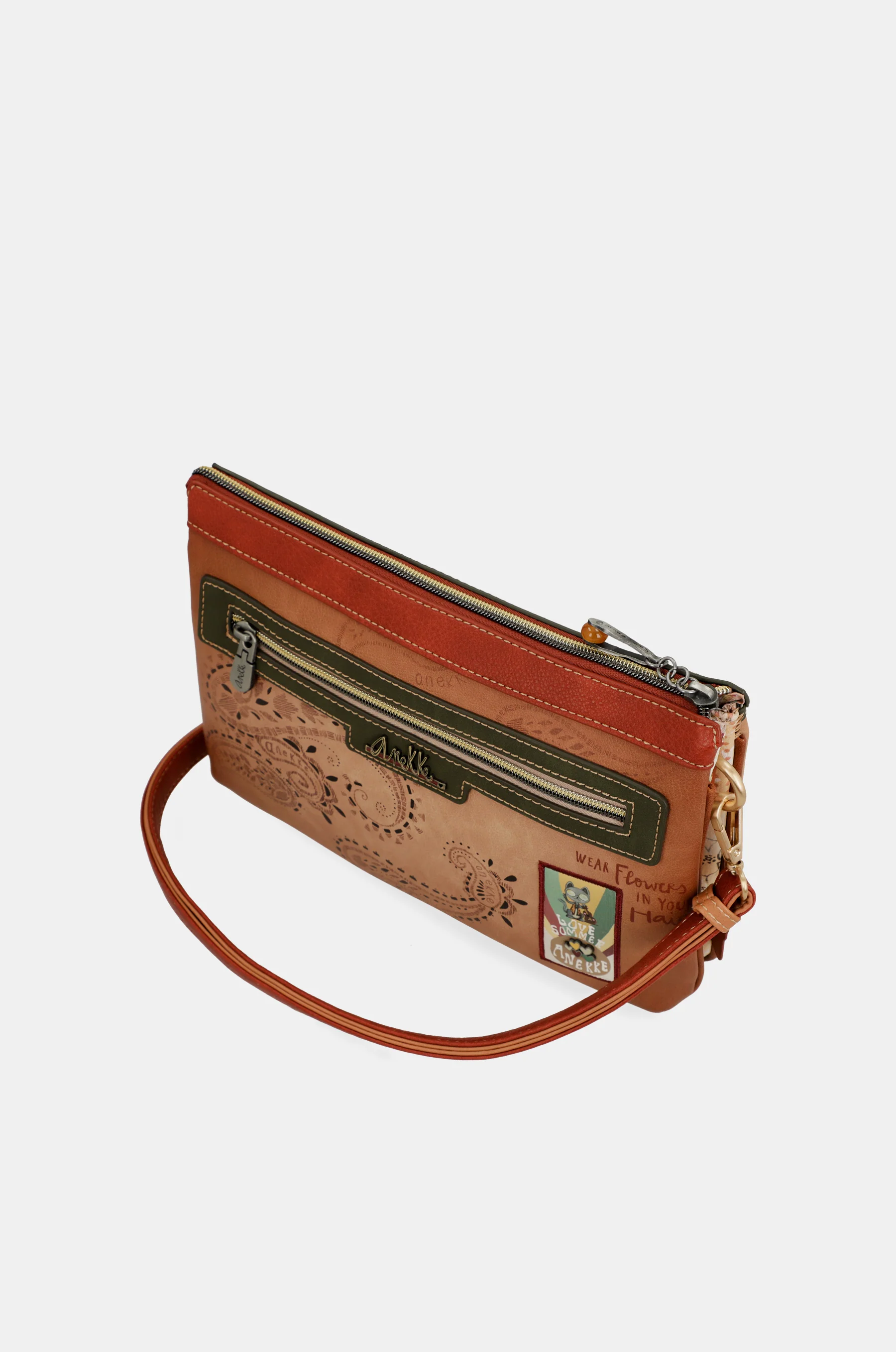 Sac bandoulière imprimé camel Peace & Love - Image 9