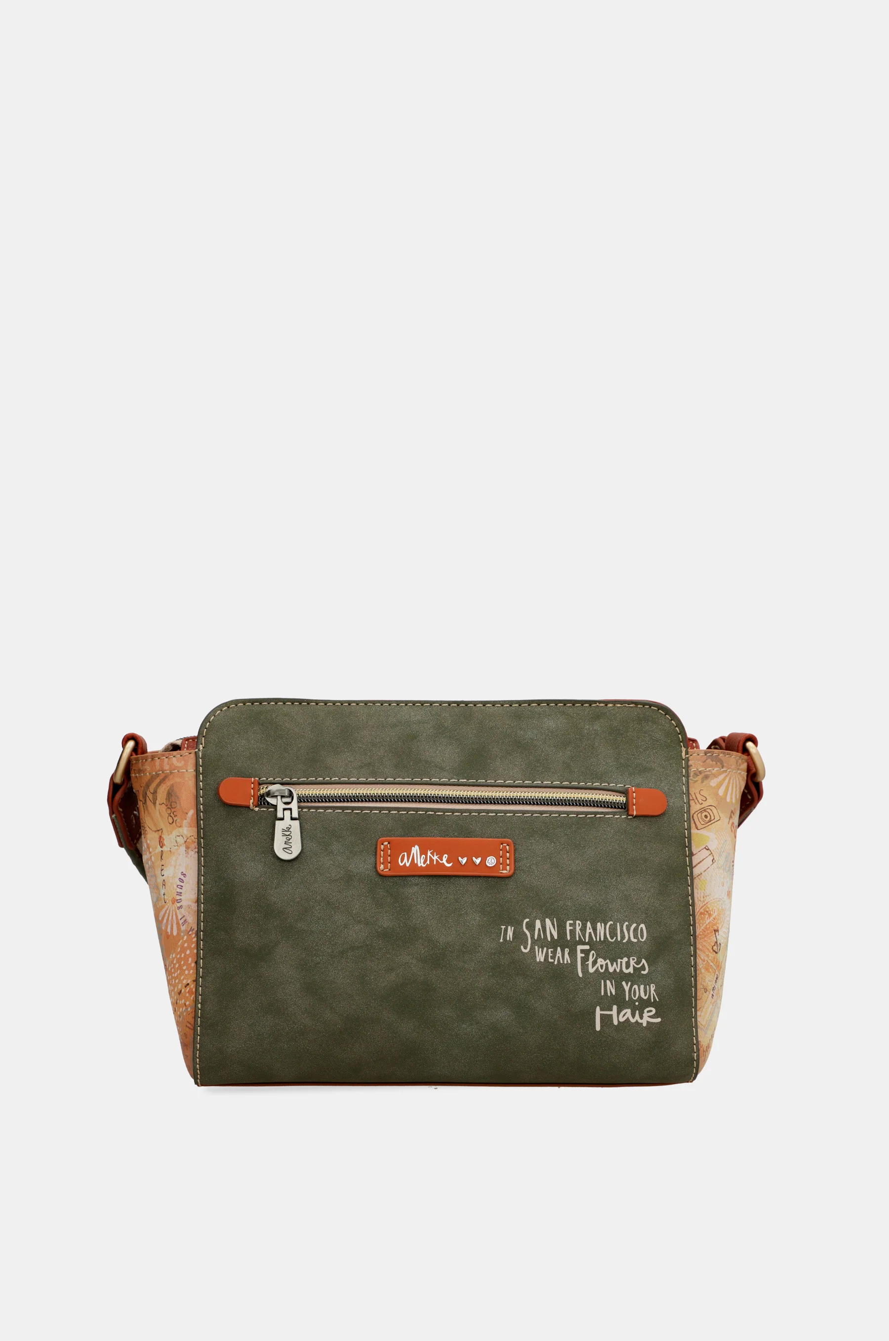 Sac bandoulière rectangulaire camel Peace & Love - Image 3