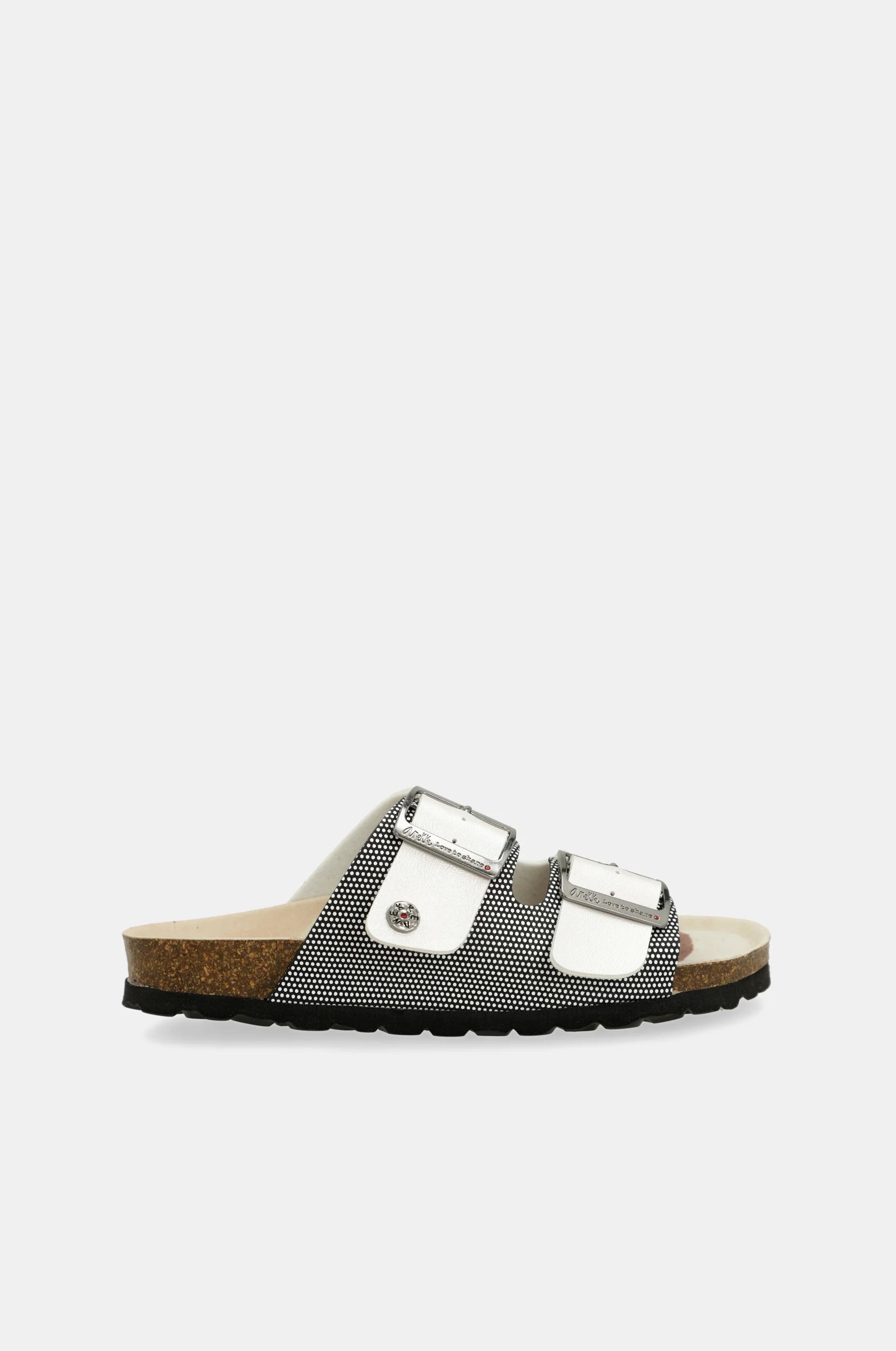 Sandales bio blanches à pois