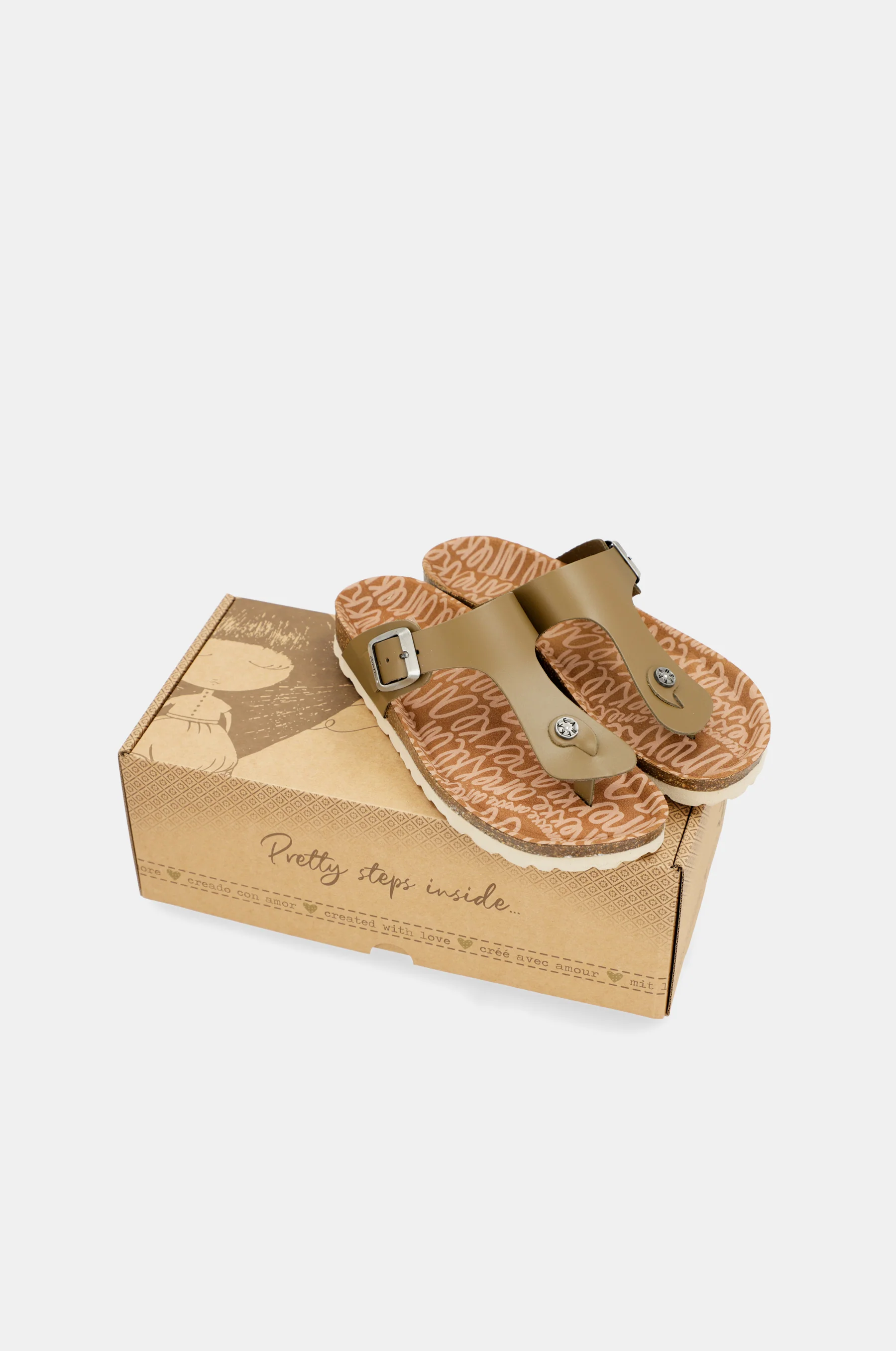 Sandales bio femme, vert - Image 2
