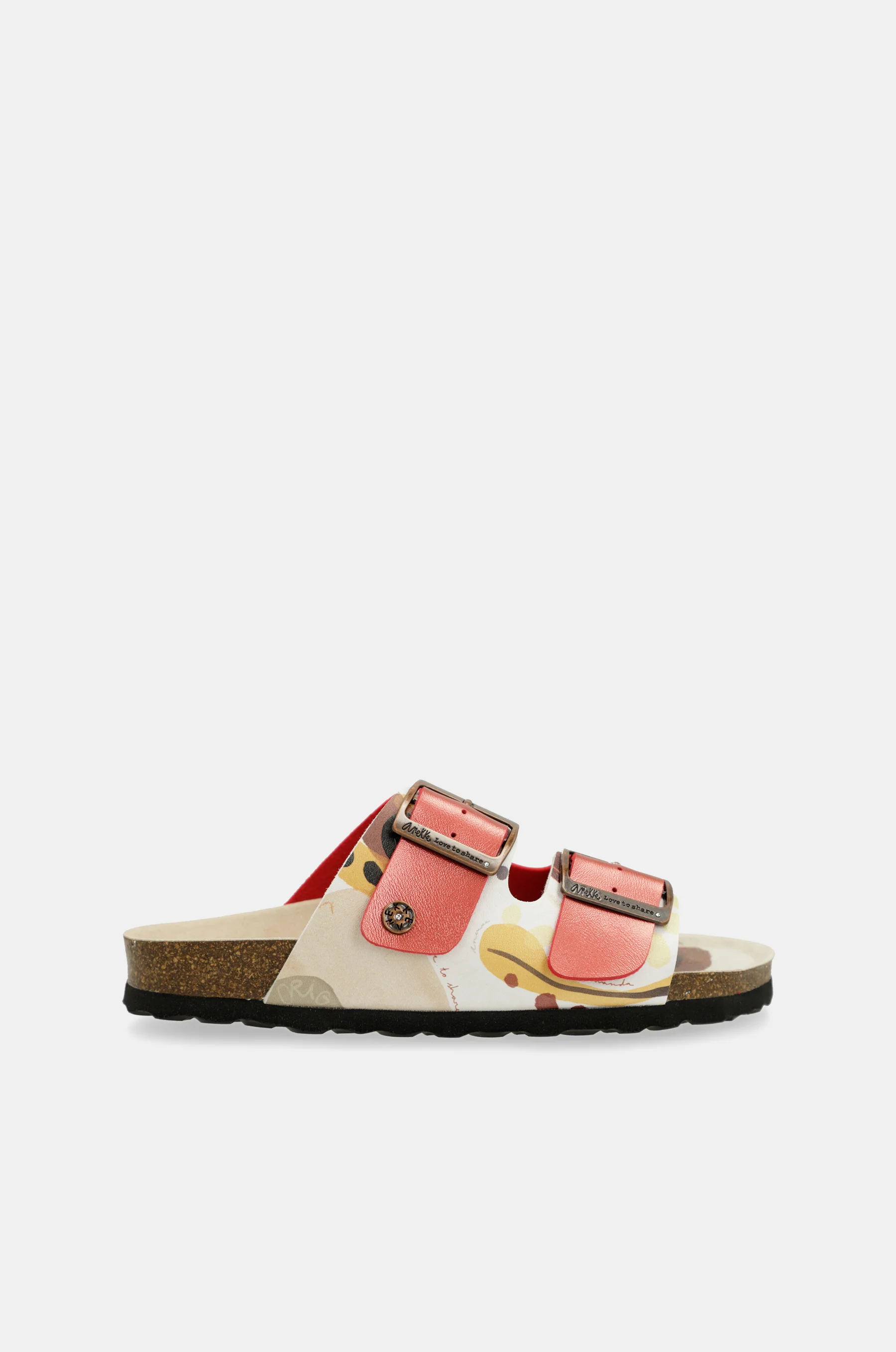 Sandales bio multicolores rouges