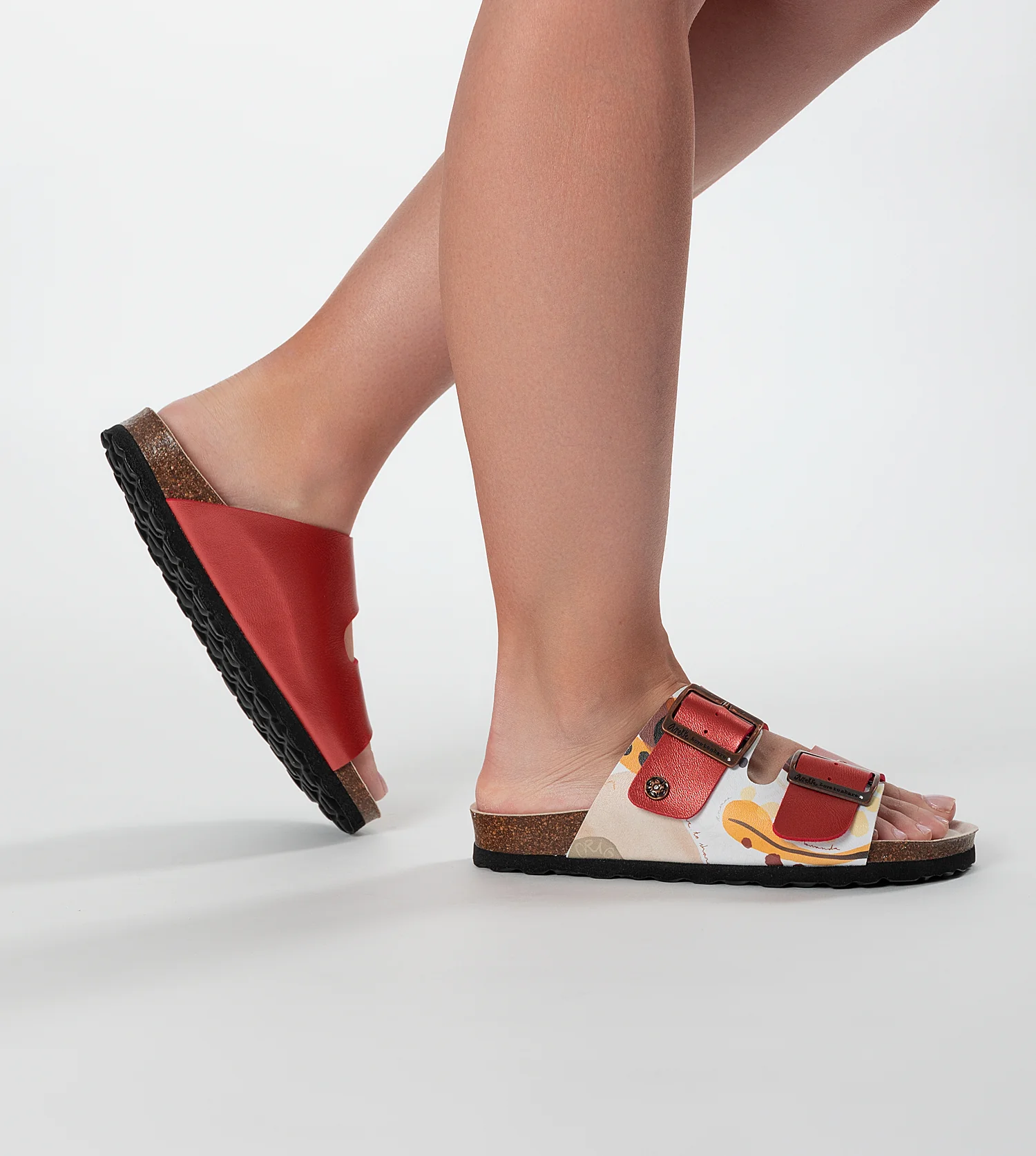 Sandales bio multicolores rouges - Image 3