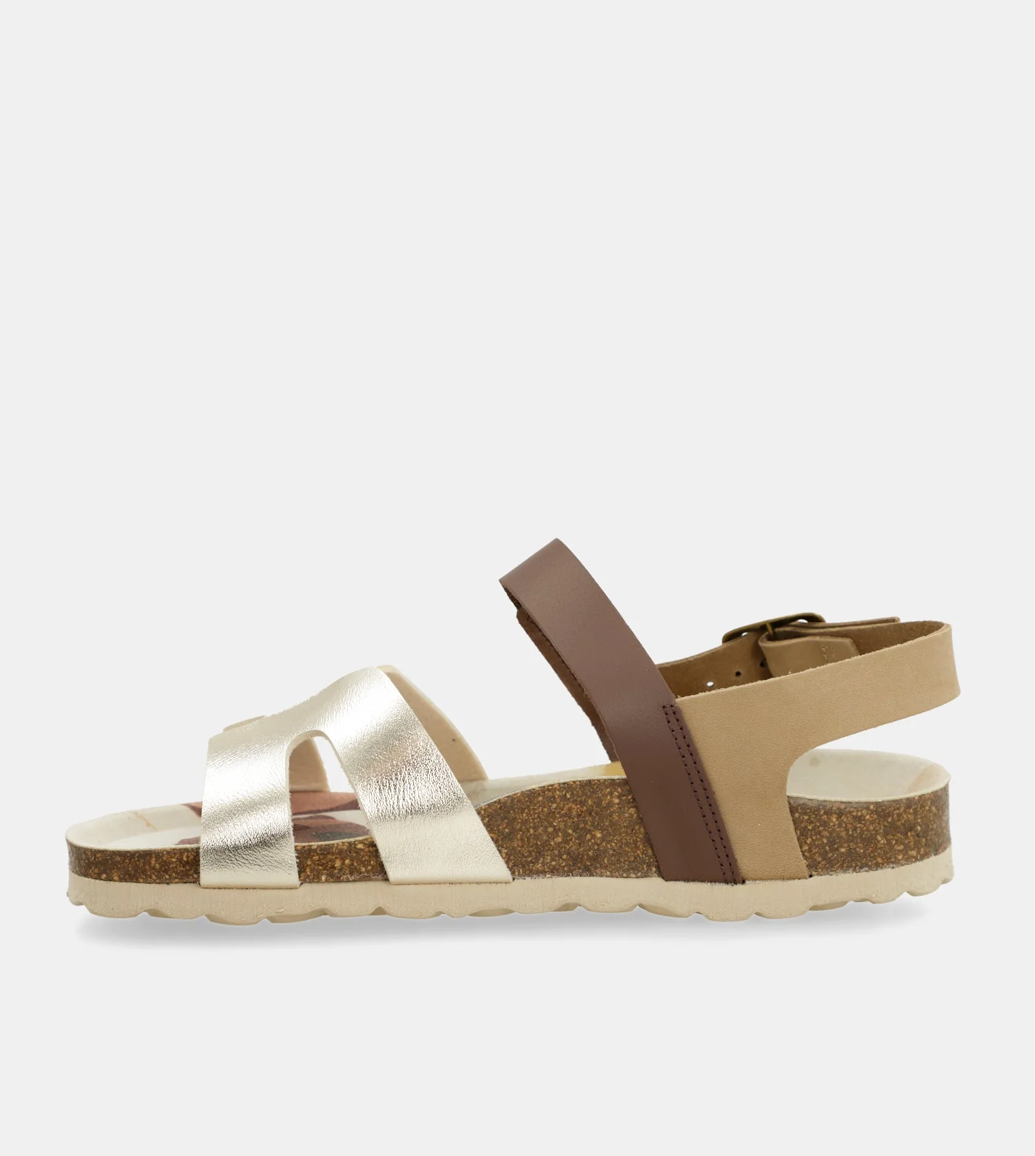 Sandales dorées et marron - Image 3
