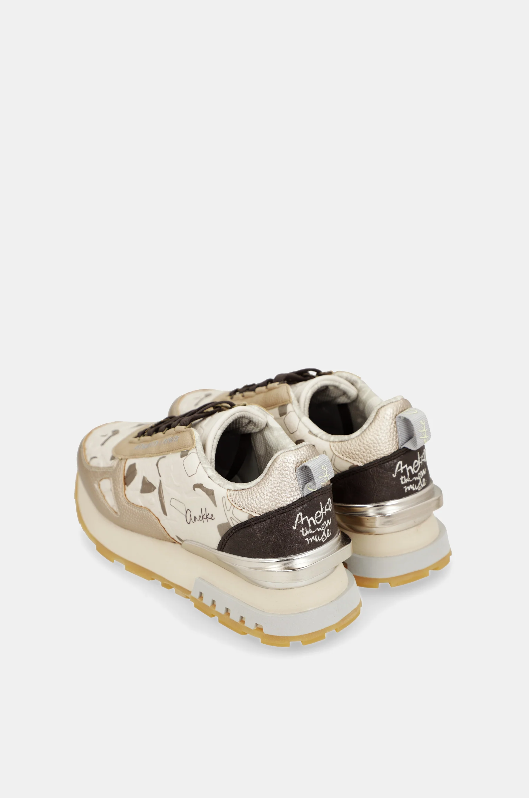 Sneakers beige et dorés - Image 8