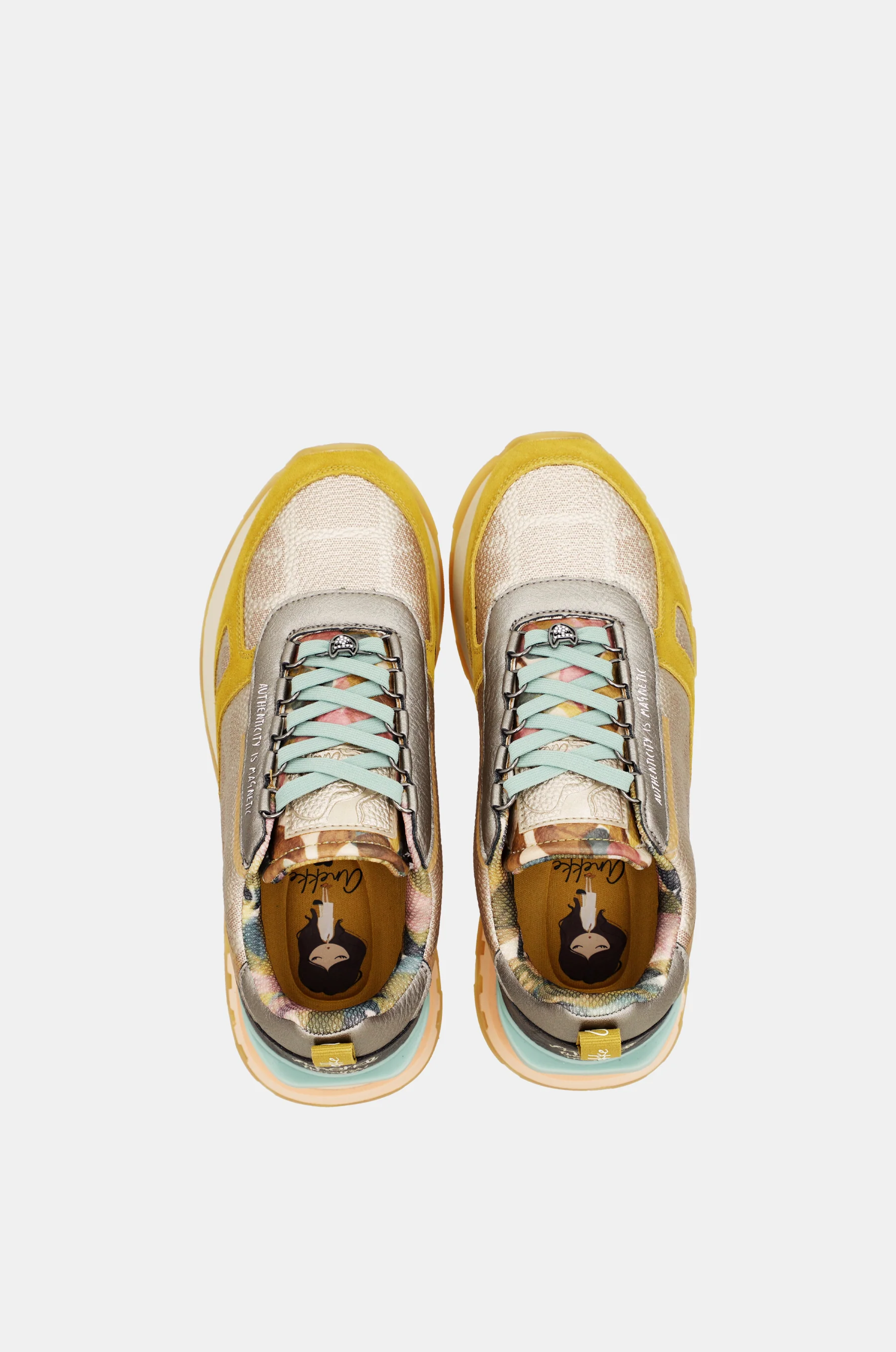 Sneakers jaunes et dorés Bloom - Image 8