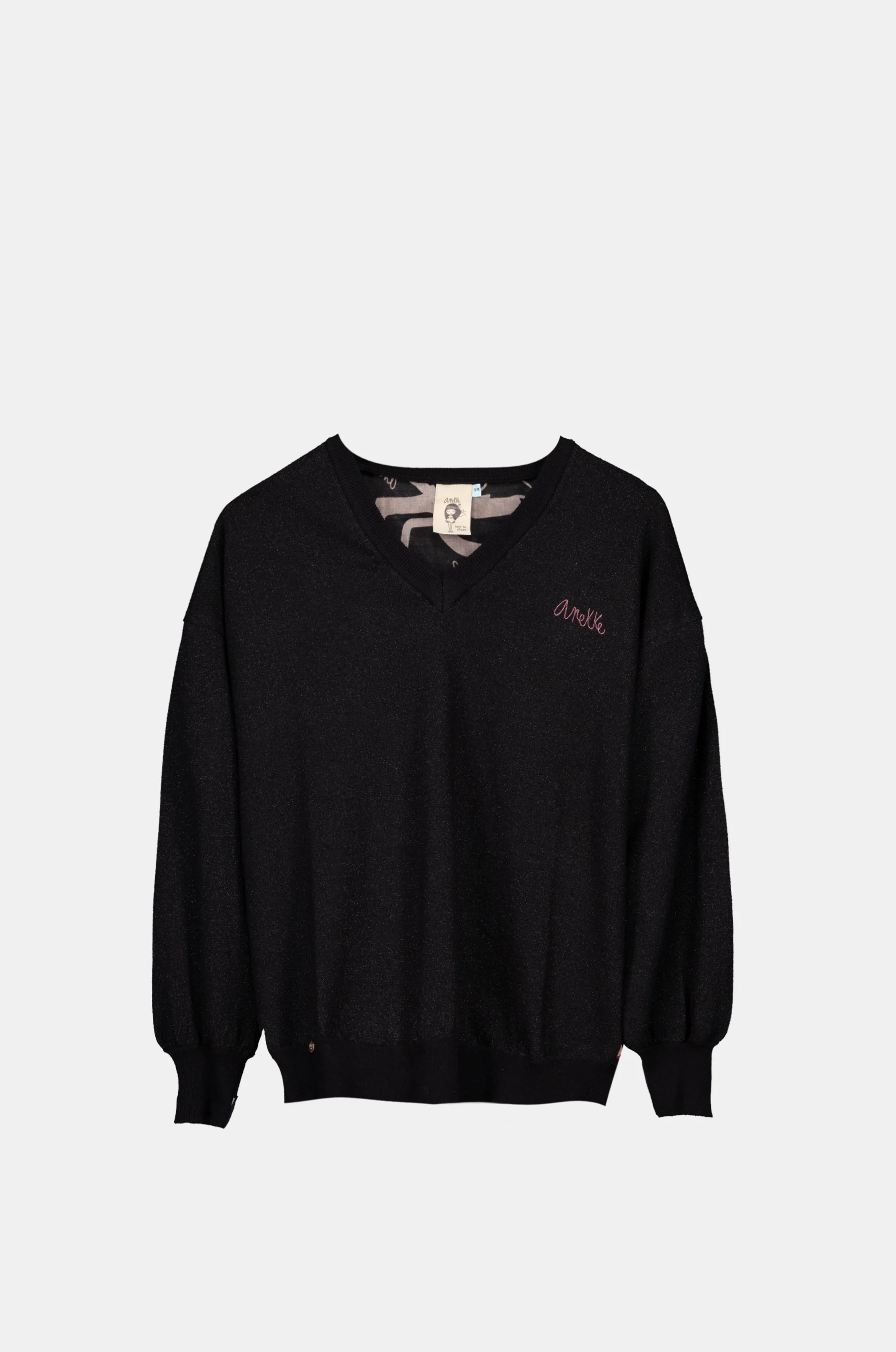Sweat-shirt noir à dos imprimé