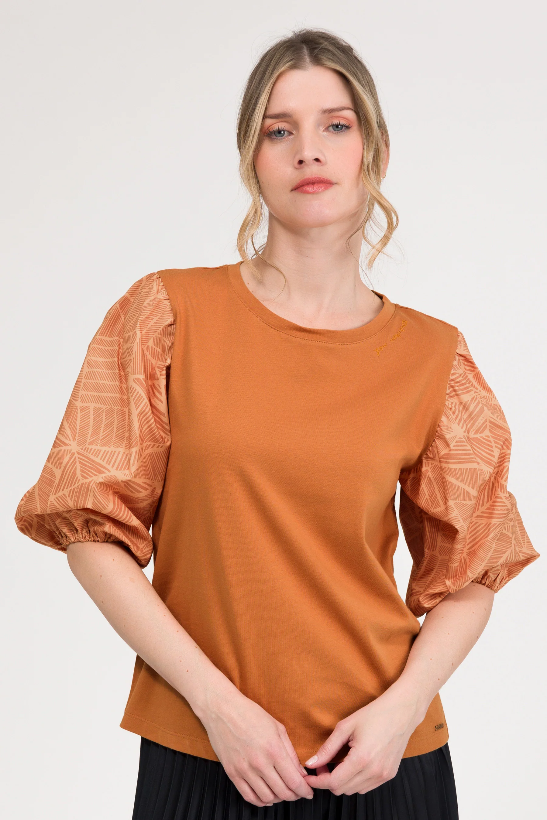 T-shirt à manches bouffantes et imprimé - Image 2