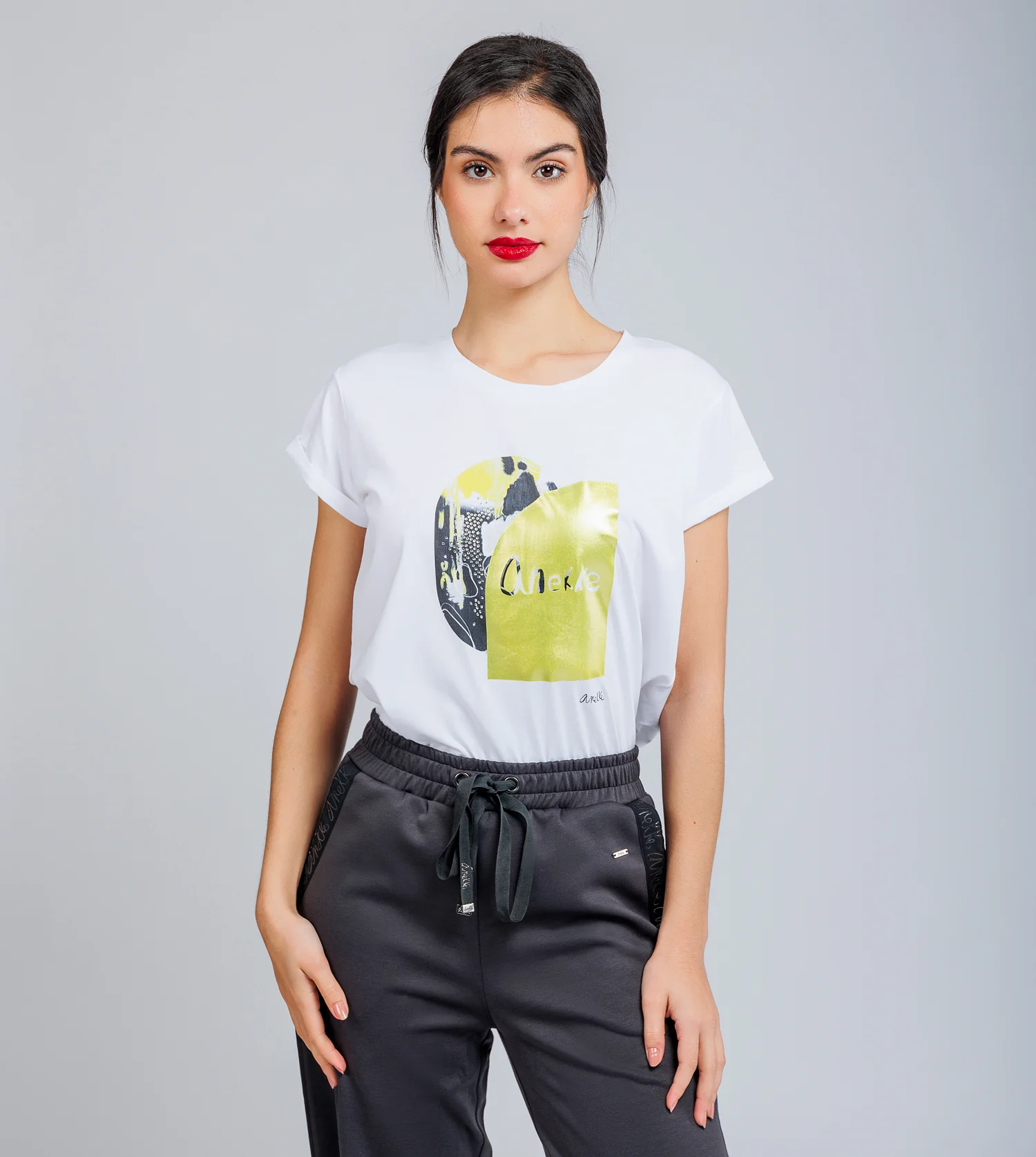 T-shirt blanc et doré à manches courtes Anekke - Image 5