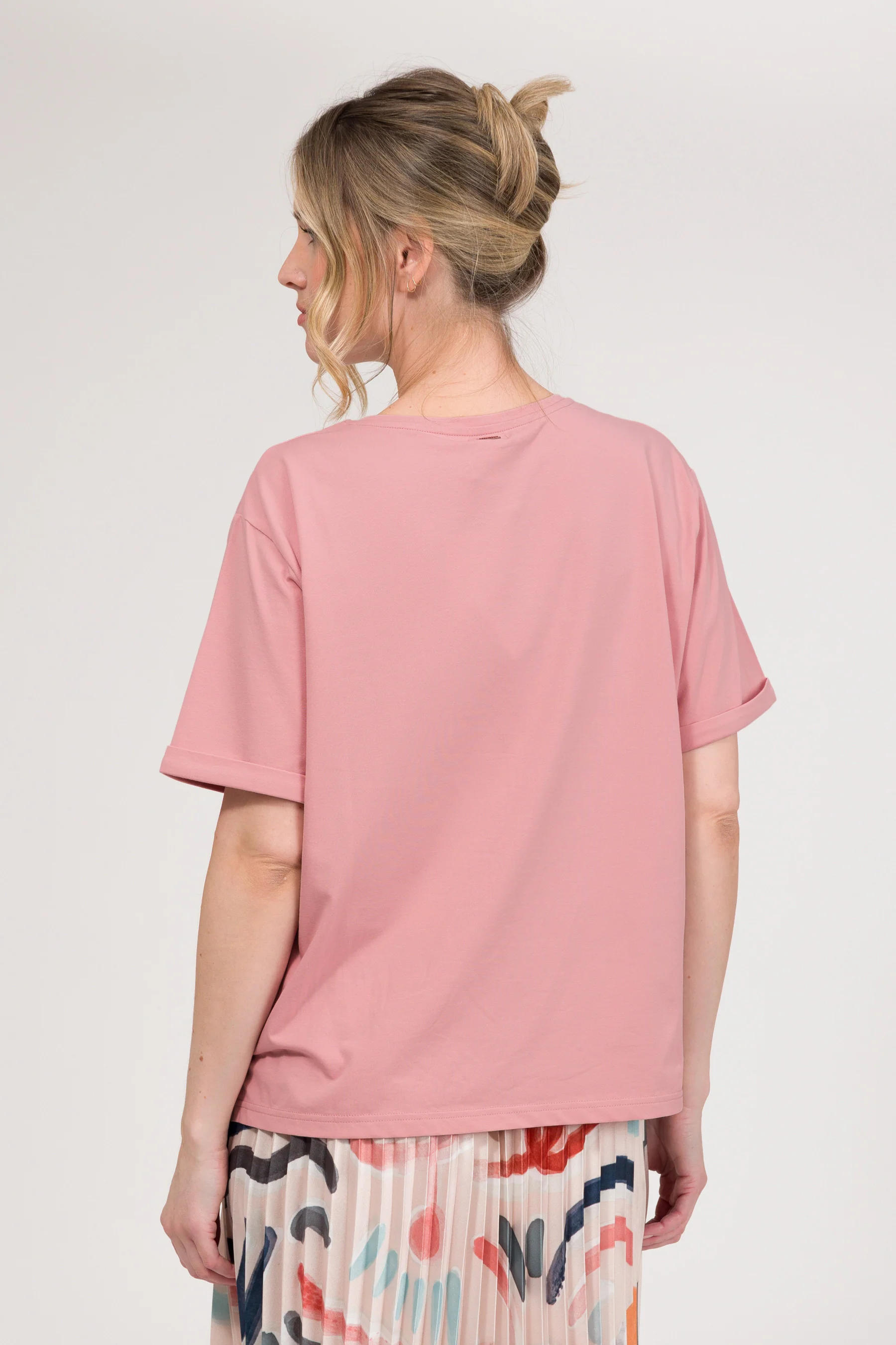 T-shirt rose à manches courtes avec logo - Image 4